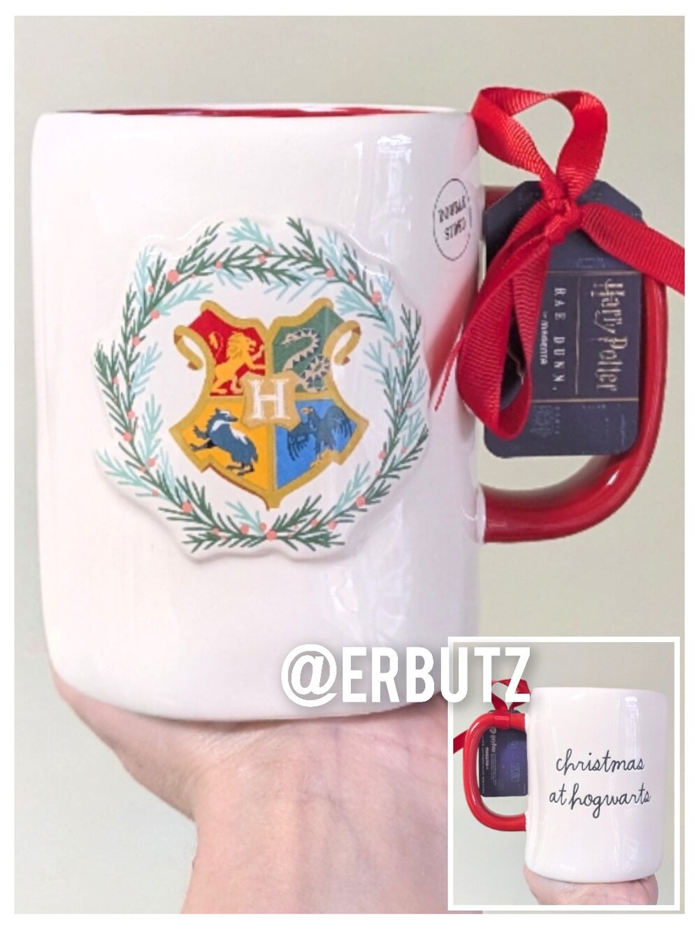 Rae Dunn x Harry Potter CHRISTMAS AT HOGWARTS Christmas Hogwarts Crest Mug 🪄